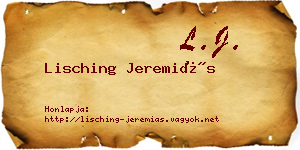 Lisching Jeremiás névjegykártya